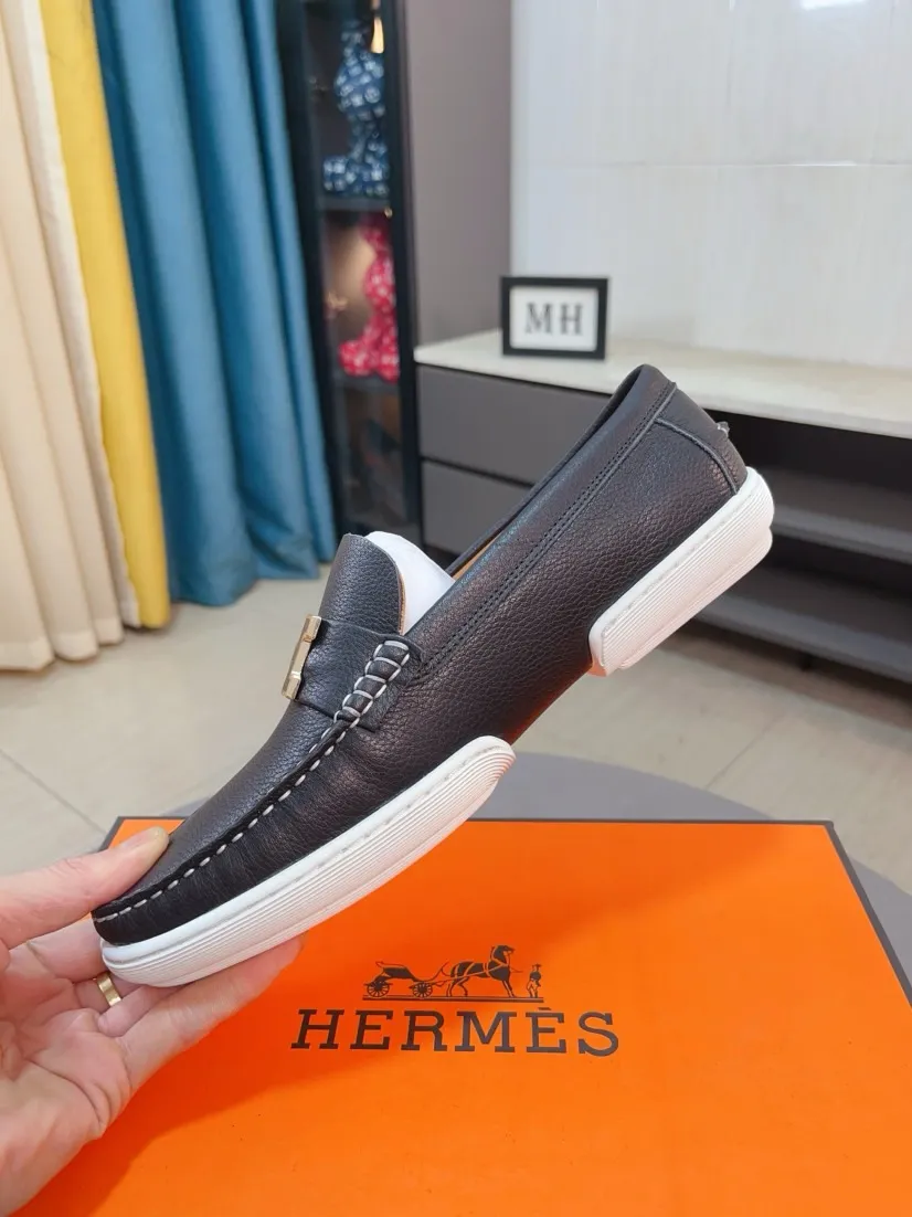 Men's shoes 💰458🌹🌹Niuli "HERMES" Hermès business leather shoes, original factory configuration, original imported cowhide upper + luxury hardware logo + fully imported original customized cowhide lining, sole: rubber wear-resistant outsole, difficult craftsmanship, original factory follow-up goods, 🔍🔍high quality code number: 38-44 45 can be customized